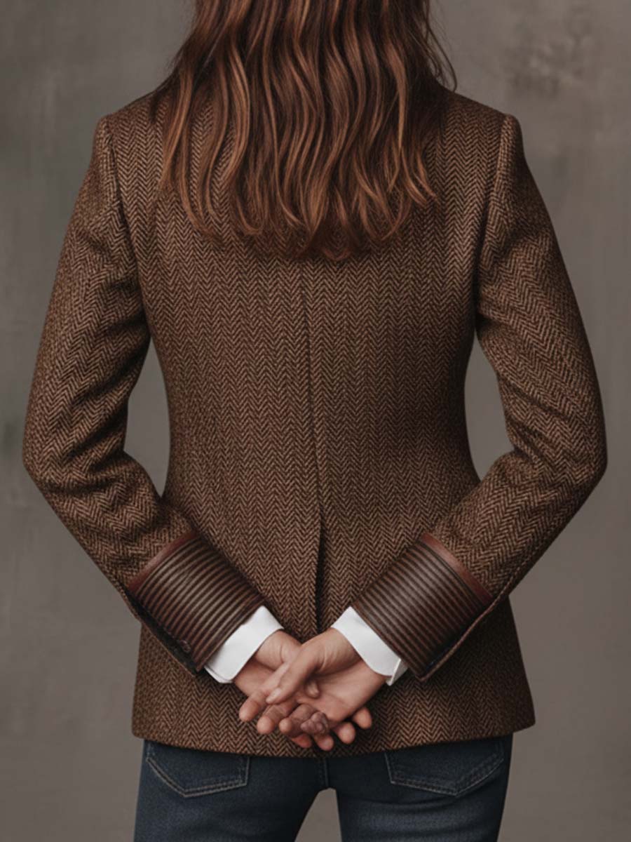 Francesca | Blazer de Espiga con Detalles Estampados