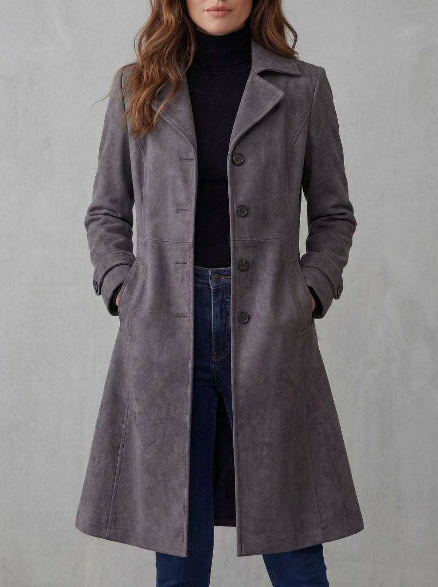 Teresa - Abrigo de ante estilo vintage