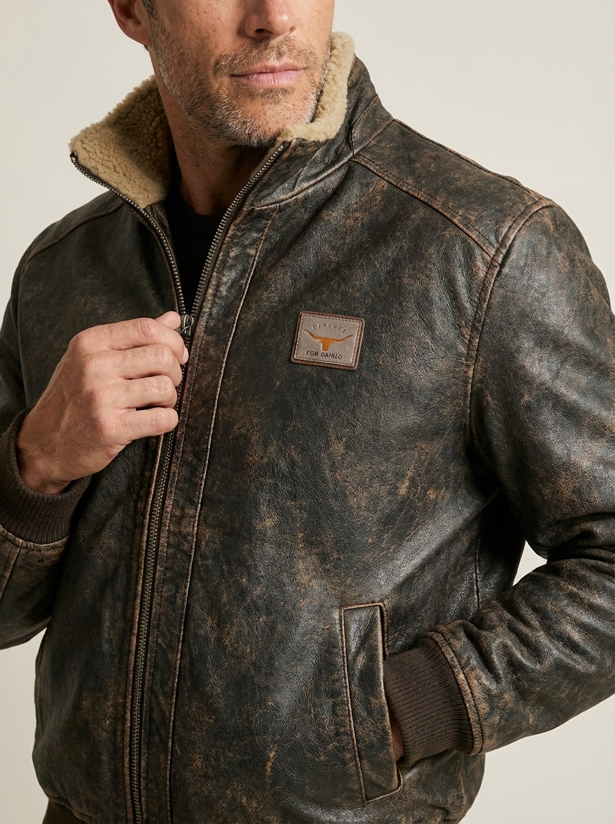 Riccardo - Chaqueta de invierno con efecto piel