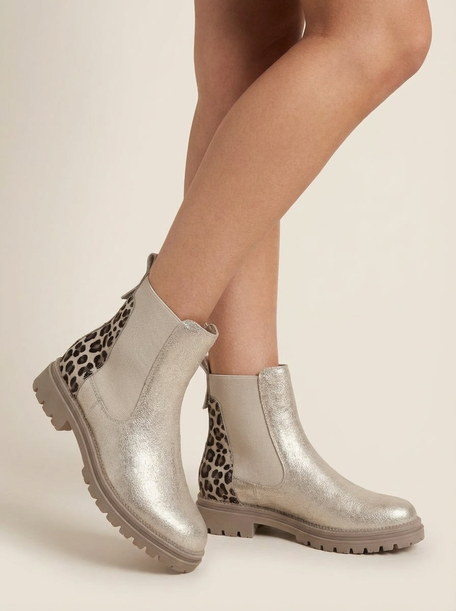 Botines Chelsea - Detalle de leopardo