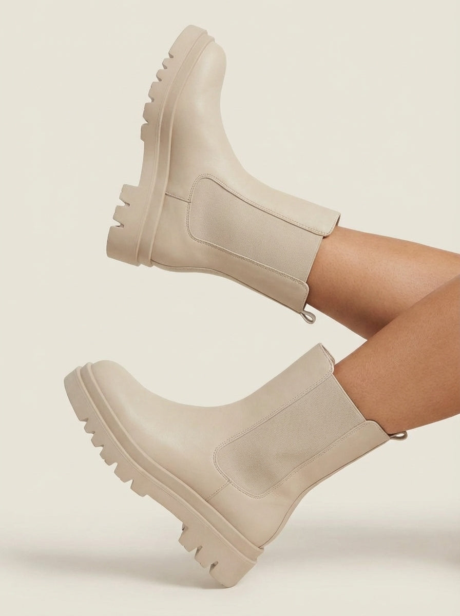 Botines Chelsea beige