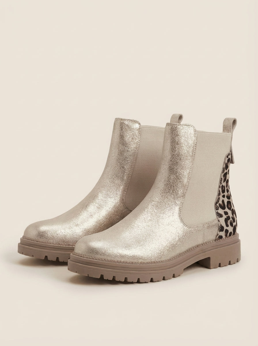 Botines Chelsea - Detalle de leopardo