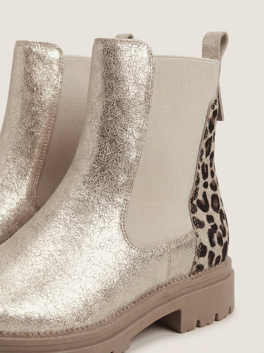 Botines Chelsea - Detalle de leopardo