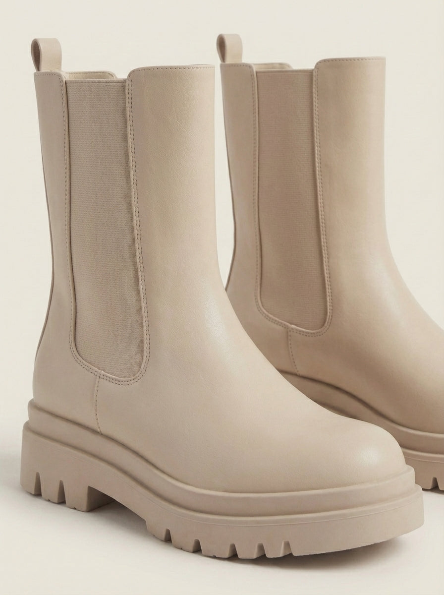 Botines Chelsea beige