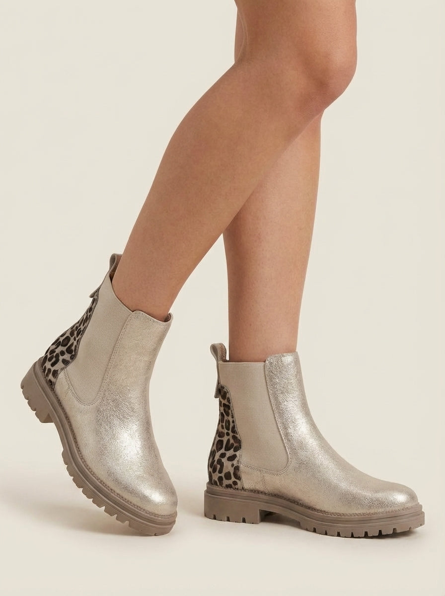 Botines Chelsea - Detalle de leopardo